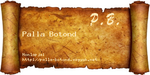 Palla Botond névjegykártya